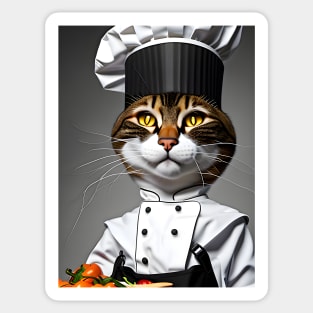 Chef Cat - Modern Digital Art Sticker